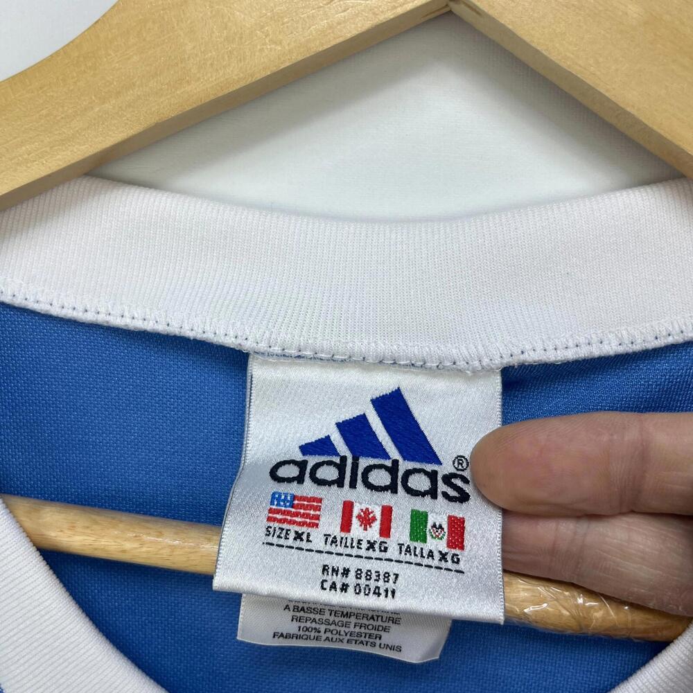 Vintage 90s Adidas Soccer Jersey Long Sleeve Shirt XL - Picture 4 of 8